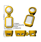 9ct White Gold Emerald Cut Lab Grown Diamond Earrings 2