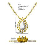 9ct Yellow Gold Pear Lab Grown Diamond Necklace 2
