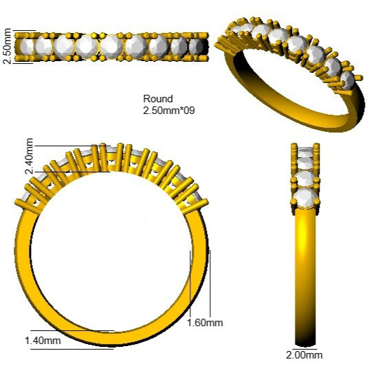 9ct Yellow Gold Round Emerald and Diamond Ring 3