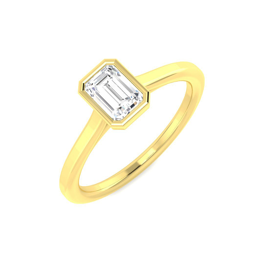 9ct Yellow Gold Radiant Lab Grown Diamond Ring 1