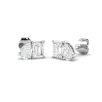9ct White Gold Emerald Cut and Pear Lab Grown Diamond Earrings 1