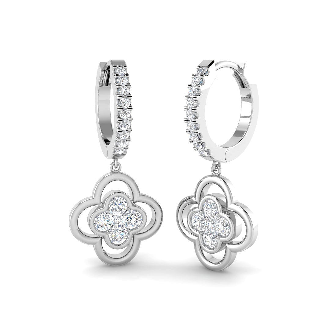 9ct White Gold Round Lab Grown Diamond Earrings 1