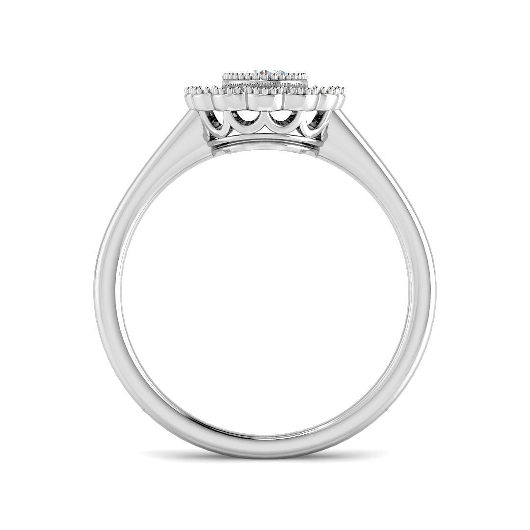 9ct White Gold Oval Diamond Ring 2