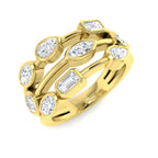 9ct Yellow Gold Emerald Cut and Marquise and Oval and Pear Diamond Ring 1
