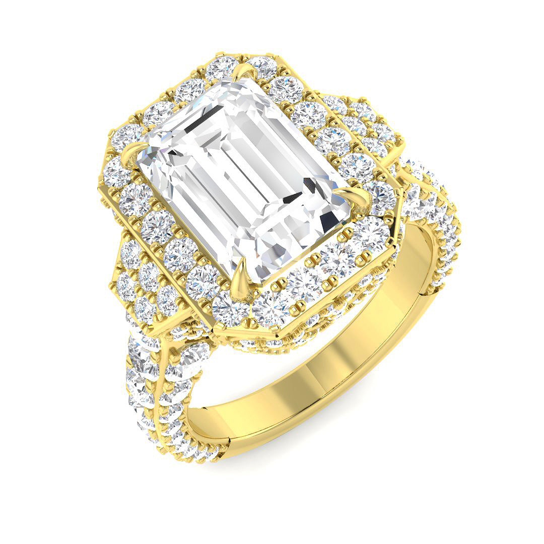 9ct Yellow Gold Radiant Lab Grown Diamond Ring 1