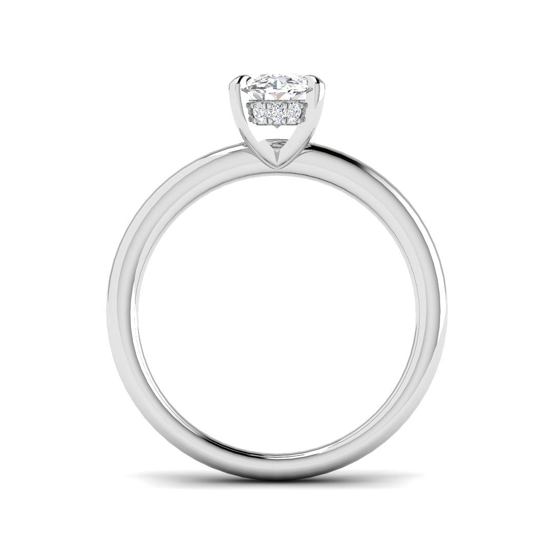 9ct White Gold Oval Lab Grown Diamond Ring 2