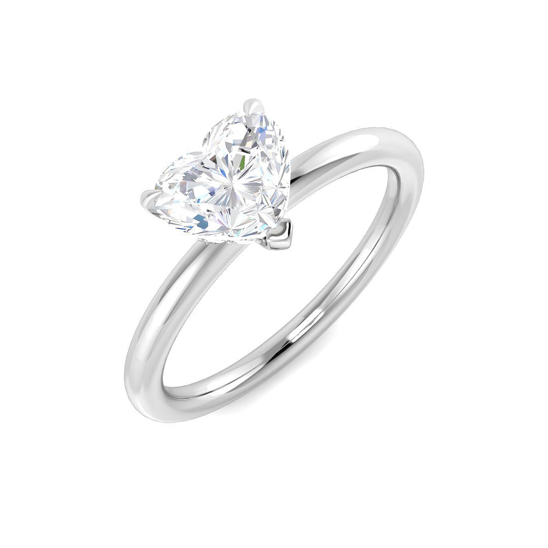 Platinum Heart Lab Grown Diamond Ring 1