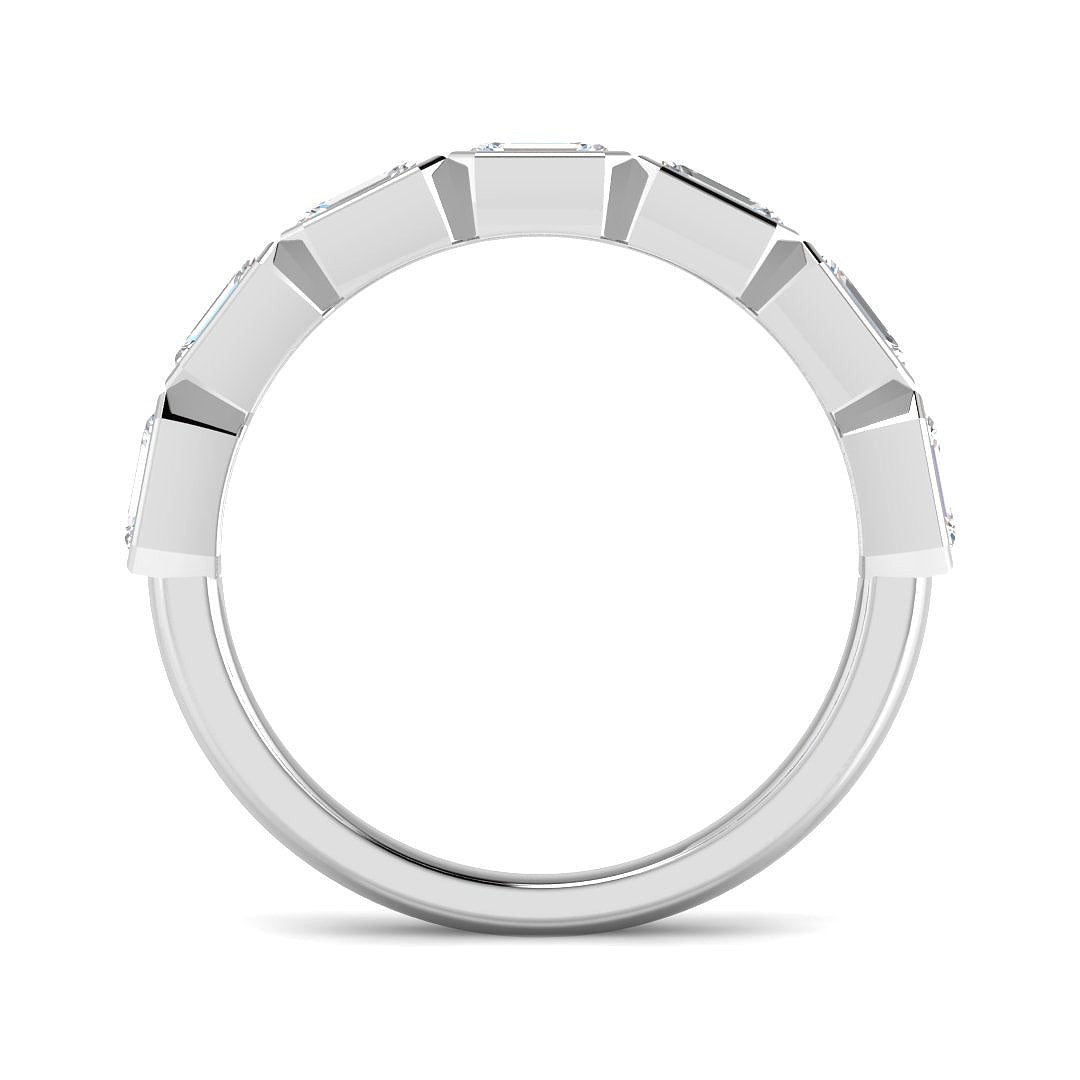 9ct White Gold Emerald Cut Lab Grown Diamond Ring 2