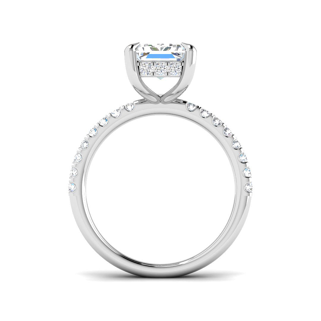 9ct White Gold Radiant Lab Grown Diamond Ring 2