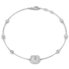 9ct White Gold Emerald Cut Lab Grown Diamond Bracelet 1