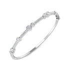 9ct White Gold Round Lab Grown Diamond Bangle 1