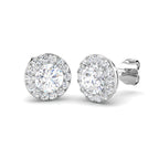 9ct White Gold Round Lab Grown Diamond Earrings 1