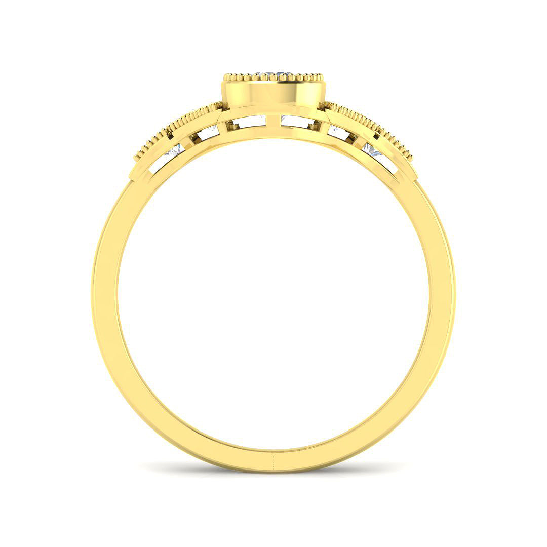 9ct Yellow Gold Round Cvd Old Cut Ring 2