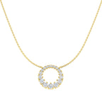 9ct Yellow Gold Round Lab Grown Diamond Necklace 1