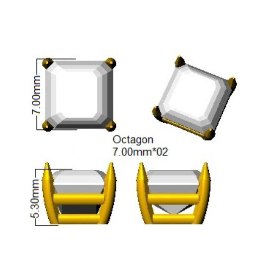 9ct White Gold Asscher Cut Lab Grown Diamond Earrings 2