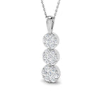 9ct White Gold Round Lab Grown Diamond Pendant 1