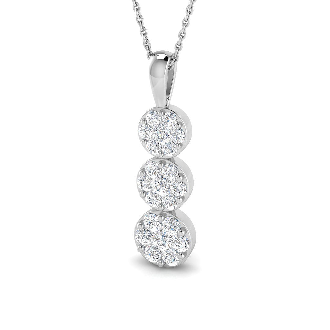 9ct White Gold Round Lab Grown Diamond Pendant 1