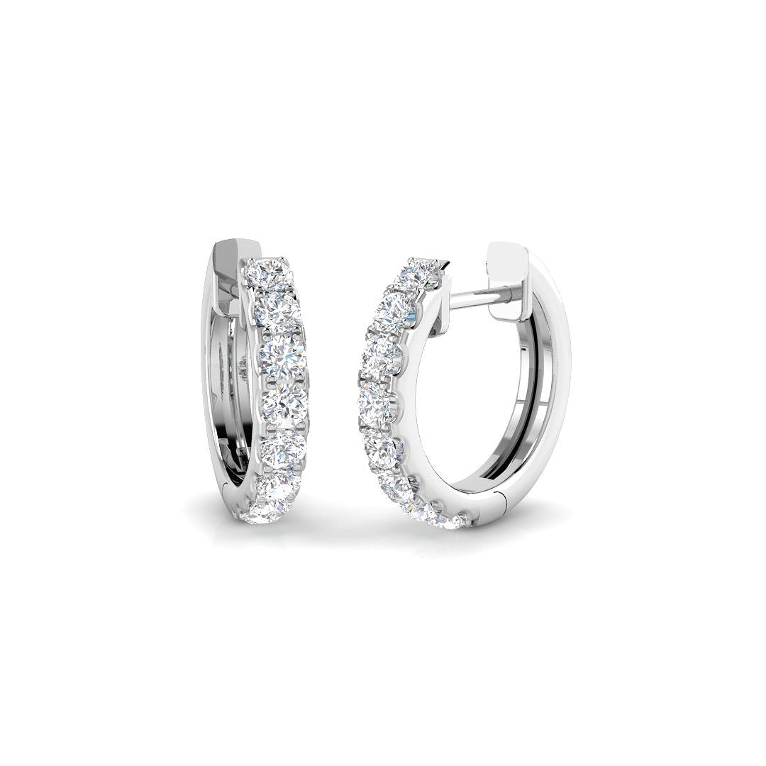 9ct White Gold Round Lab Grown Diamond Earrings 1