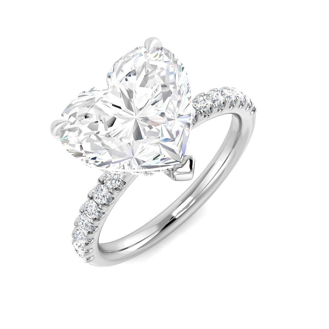 9ct White Gold Heart Lab Grown Diamond Ring 1