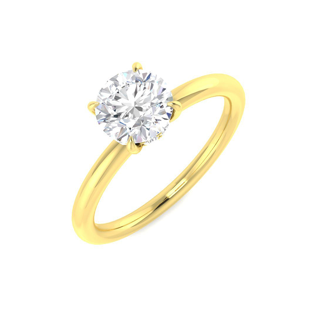 9ct Yellow Gold Round Lab Grown Diamond Ring 1