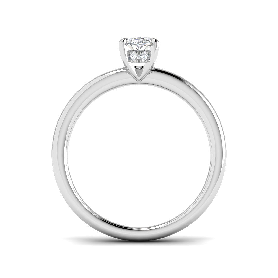 9ct White Gold Oval Lab Grown Diamond Ring 2