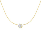 9ct Yellow Gold Round Lab Grown Diamond Necklace 1