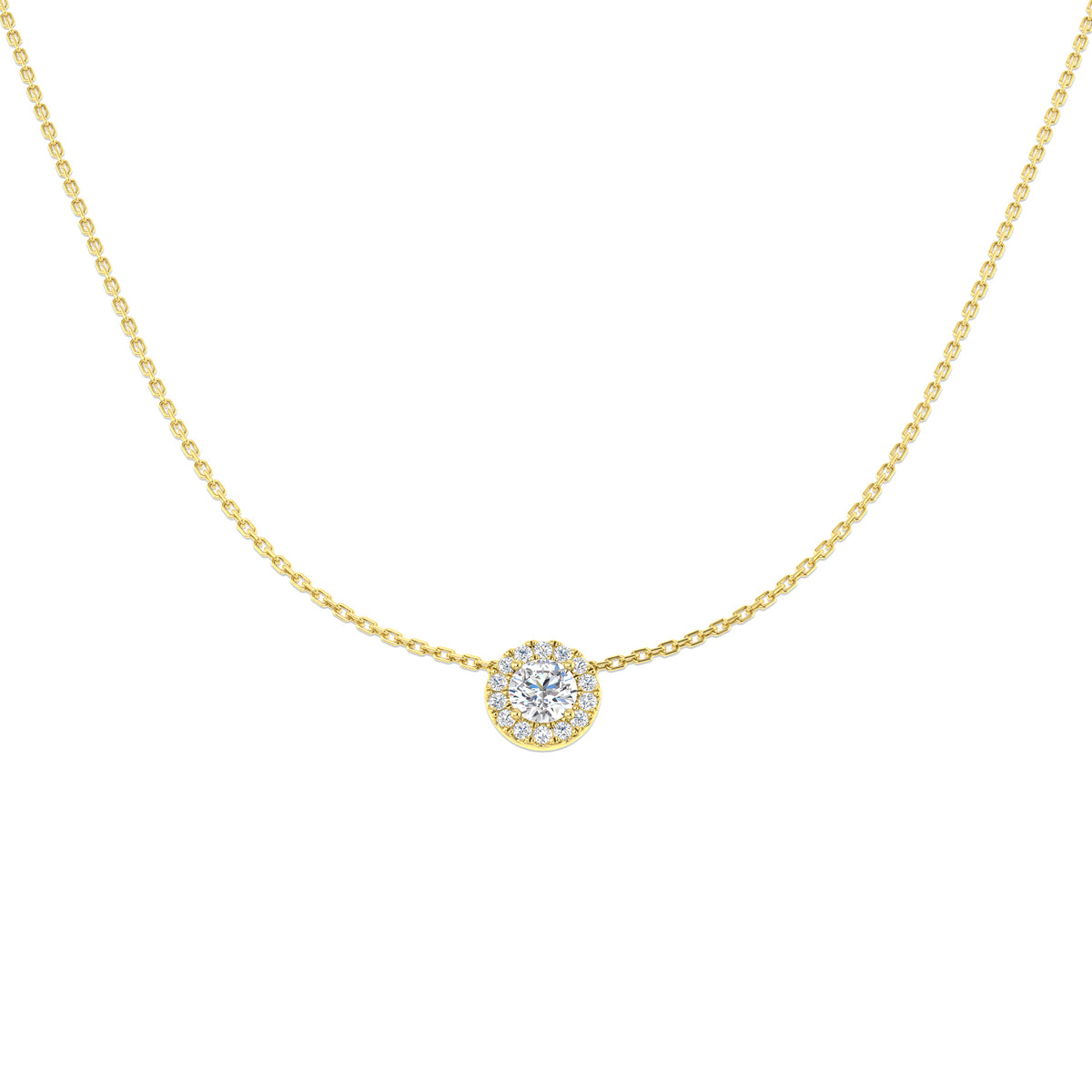 9ct Yellow Gold Round Lab Grown Diamond Necklace 1