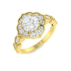 9ct Yellow Gold Round Cvd Old Cut Ring 1
