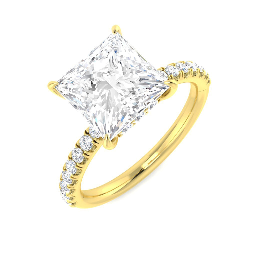 9ct Yellow Gold Princess Lab Grown Diamond Ring 1