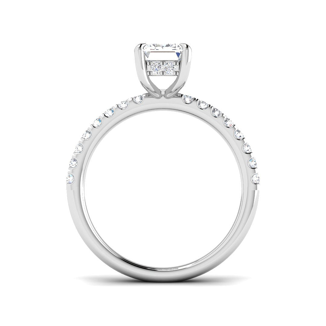 Platinum Emerald Cut Lab Grown Diamond Ring 2