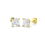18ct Yellow Gold Round Lab Grown Diamond Earrings 1
