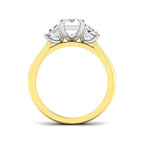 9ct Two Tone Emerald Cut and Trapezoid Lab Grown Diamond Ring 2