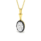 9ct Yellow Gold Oval Lab Grown Diamond Pendant 1
