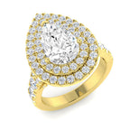 18ct Yellow Gold Pear Lab Grown Diamond Ring 1