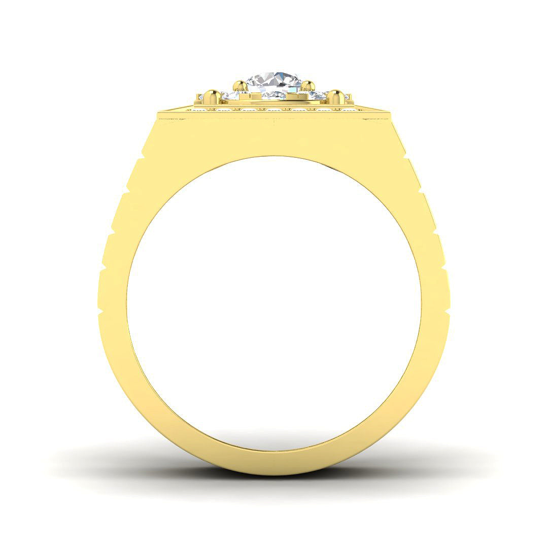 9ct Yellow Gold Round Lab Grown Diamond Ring 2