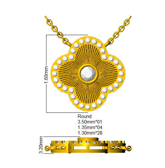 9ct White Gold Round Lab Grown Diamond Necklace 2