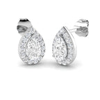 9ct White Gold Pear Lab Grown Diamond Earrings 1