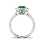 Platinum Oval Emerald and Diamond Ring 2
