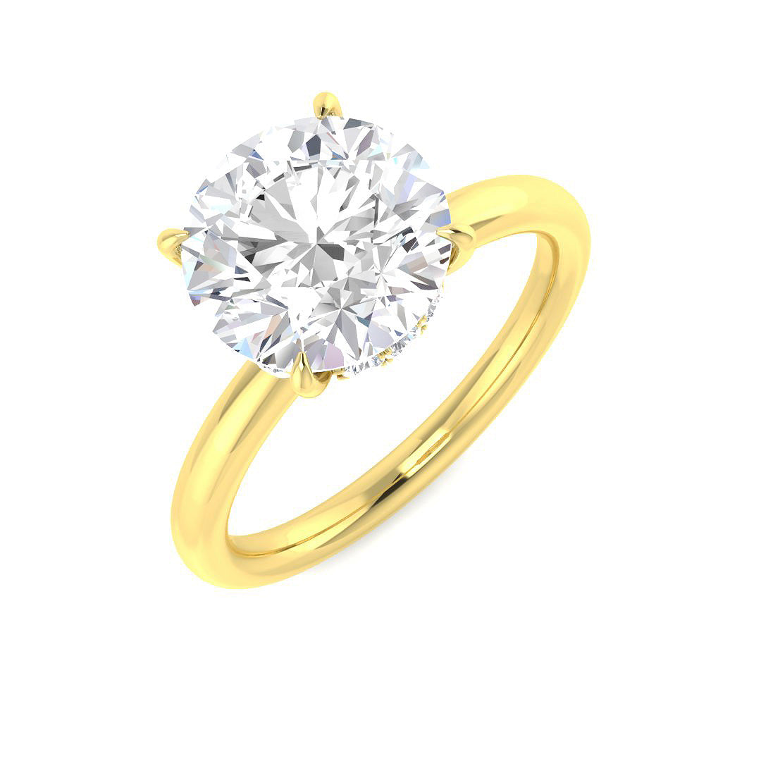 9ct Yellow Gold Round Lab Grown Diamond Ring 1