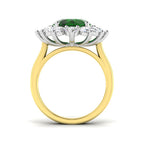 18ct Two Tone Oval Emerald and Diamond Ring 2