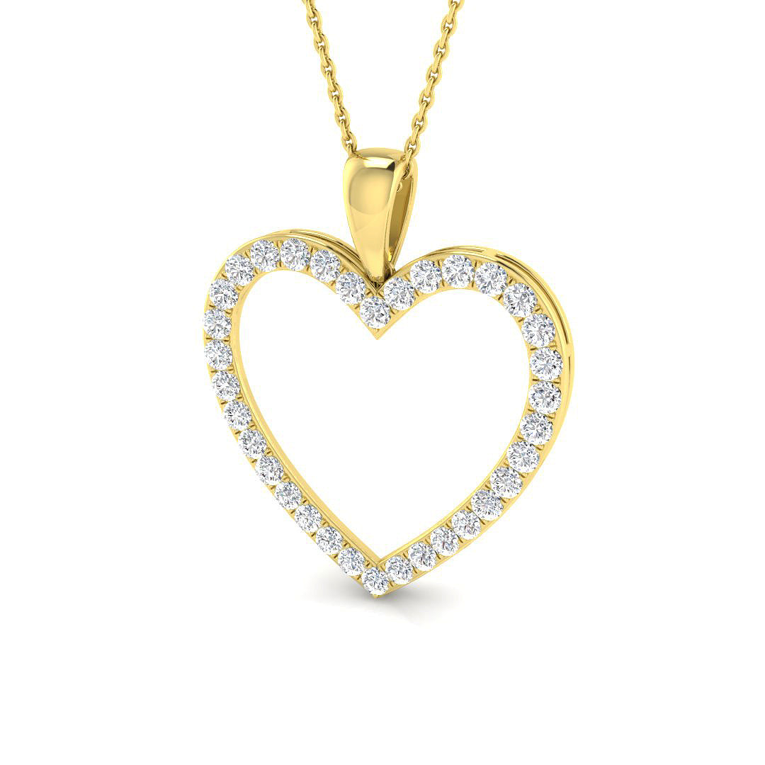 9ct Yellow Gold Round Lab Grown Diamond Pendant 1