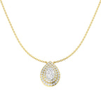 9ct Yellow Gold Pear Lab Grown Diamond Necklace 1