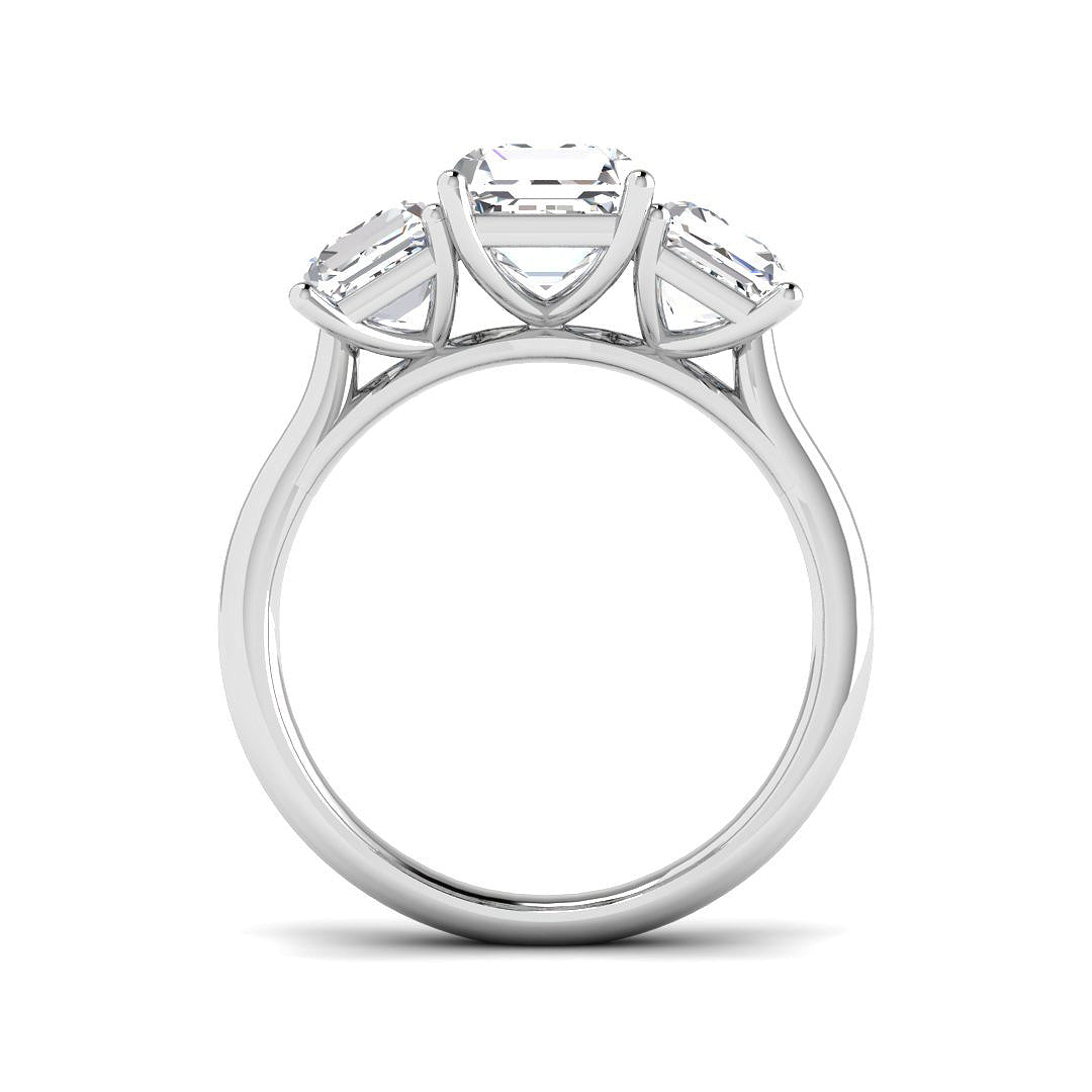 Platinum Asscher Cut Lab Grown Diamond Ring 2