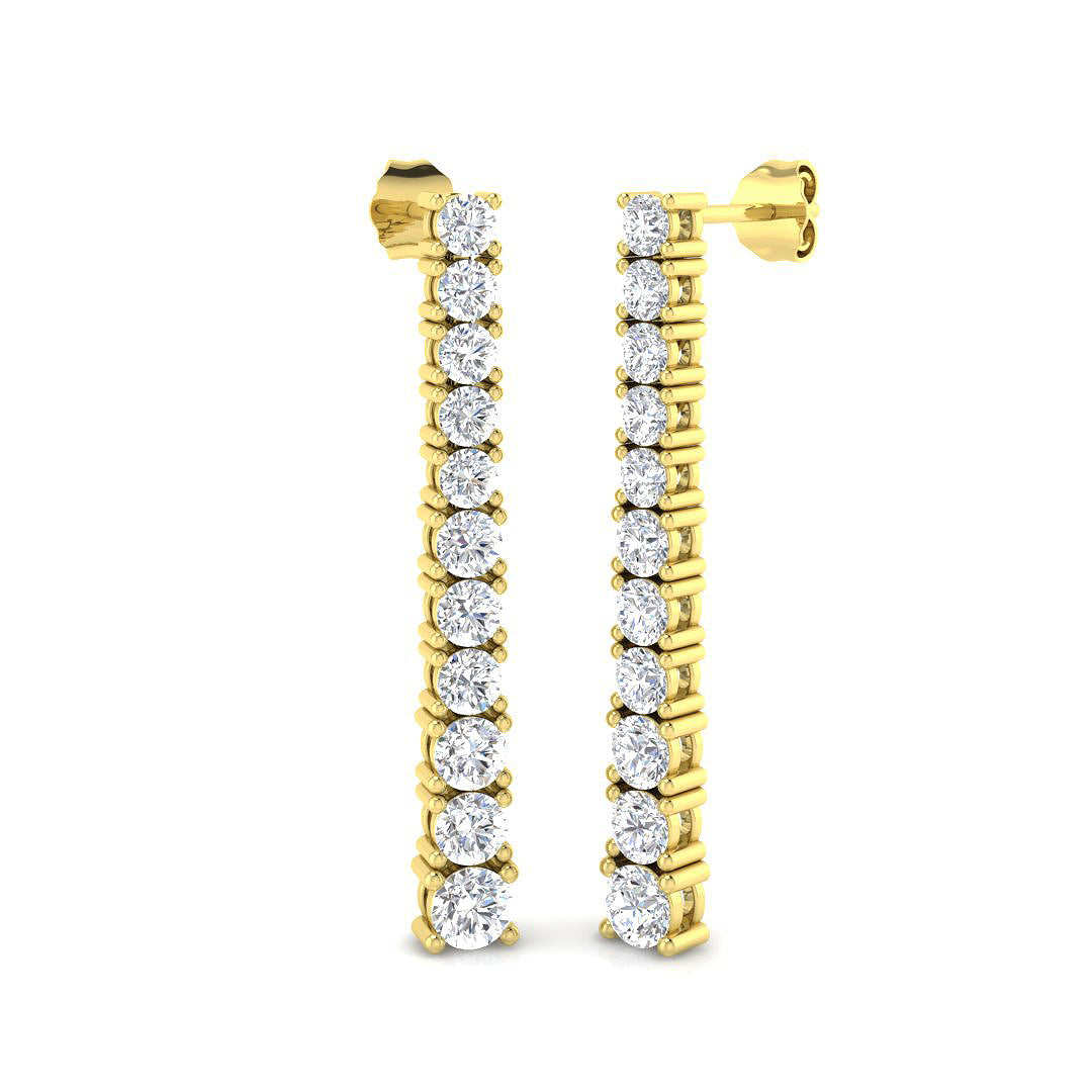 9ct Yellow Gold Round Lab Grown Diamond Earrings 1