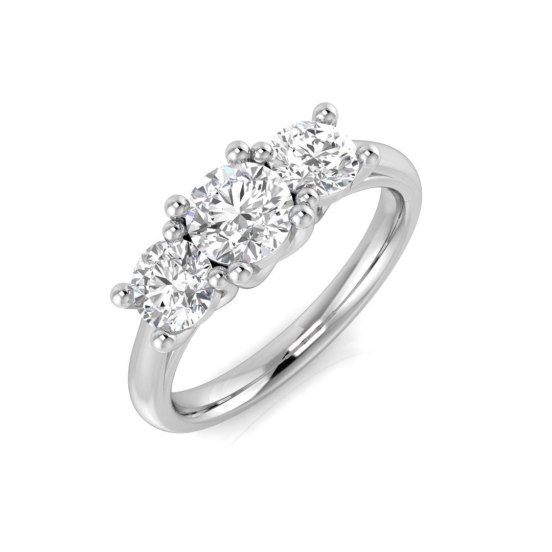 Platinum Round Lab Grown Diamond Ring 1