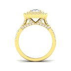 9ct Yellow Gold Emerald Cut Lab Grown Diamond Ring 2