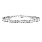 9ct White Gold Emerald Cut Lab Grown Diamond Bracelet 1