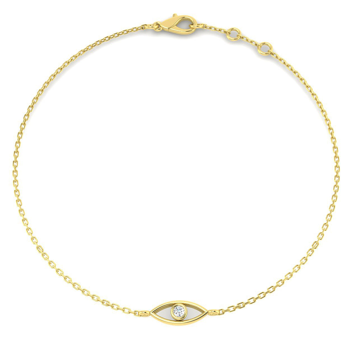 9ct Yellow Gold Round Lab Grown Diamond Bracelet 1