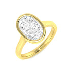 9ct Yellow Gold Oval Lab Grown Diamond Ring 1