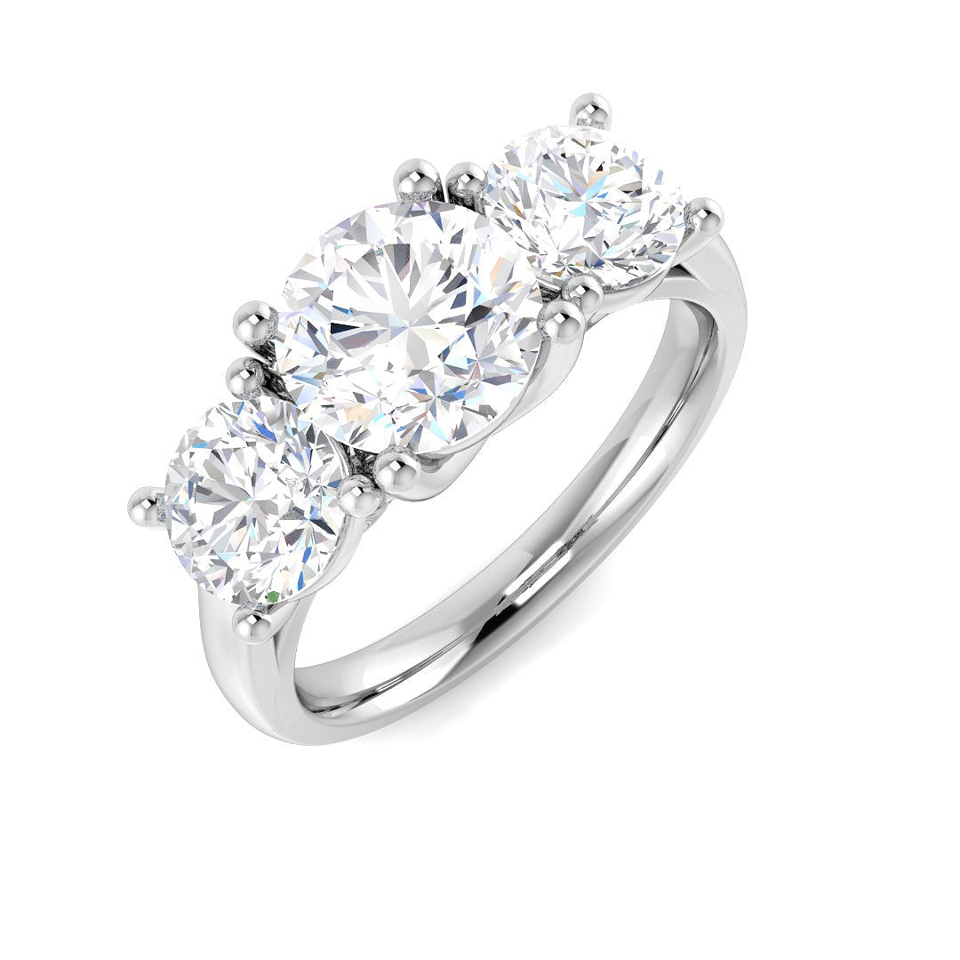 9ct White Gold Round Lab Grown Diamond Ring 1